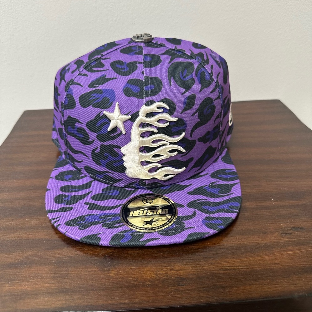 Hellstar Purple cheetah fitted hat